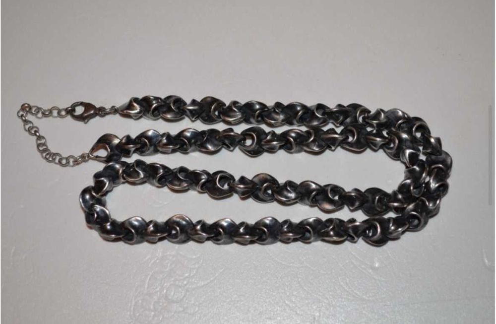 COLIER ARGINT 925 - La baza gatului - Patinat - Unisex - 56g.- Vintage