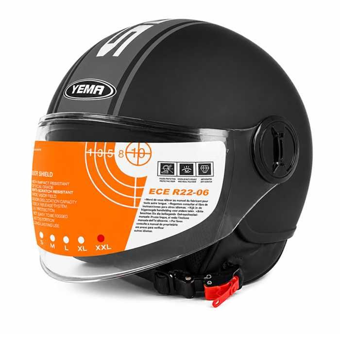 Каска за мотор с визьор YEMA, 5 размера, 3 цвята jet Helmet