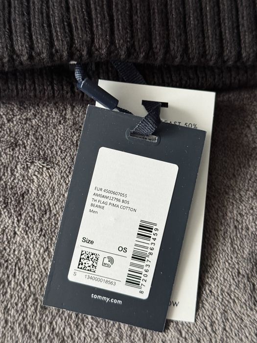 Tommy Hilfiger Flag Pima cotton caciula logo brodat culoare negru noua