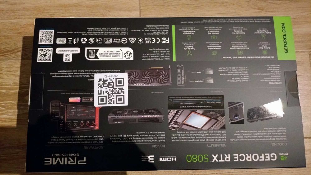 ASUS Prime GeForce RTX 5080 OC Edition, Cutie Sigilata.
