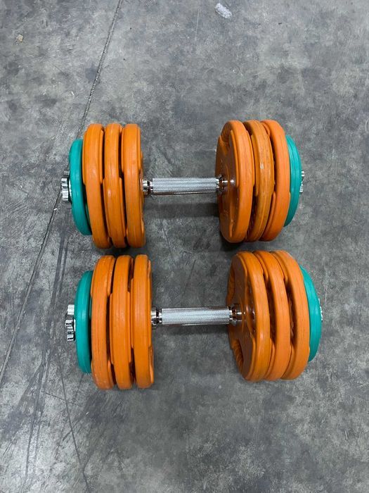 Set gantere din fontă cu înveliș din cauciuc 40kg - 2 x 20kg