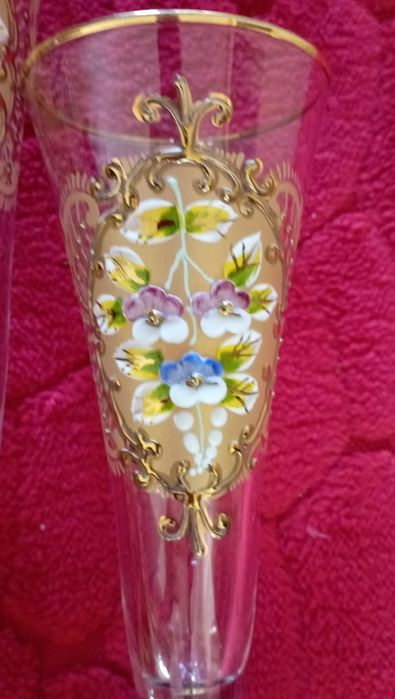 Красивые высокие 24 см Фужеры Богемия 11 шт