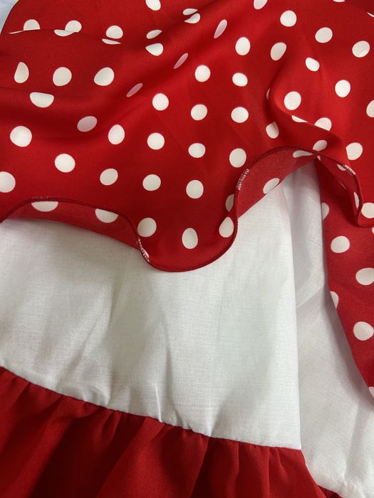 Платье горошек красное для девочек 2-5 лет