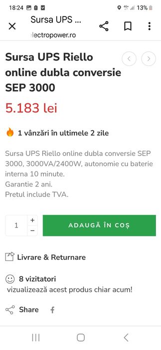 UPS Riello sentinel pro 3000VA 2700 W