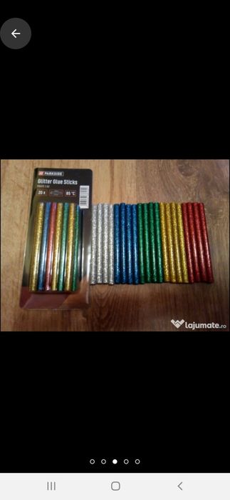 Set 20 batoane silicon colorat cu sclipici,diametru 7mm,10cm