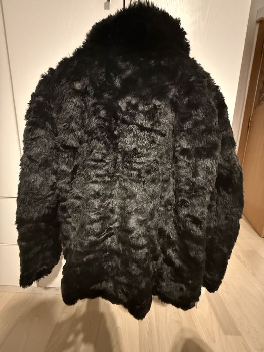 Палто еко пух черно  BikBok