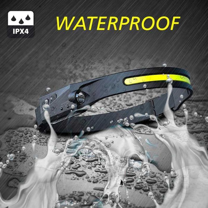 Lanternă frontală cu senzor de miscare, acumulator, NOUA. din Germania