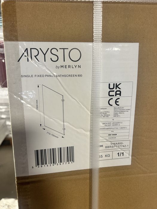 Paravan de cada Fix / Profil Auriu Mat / Sticla 8mm