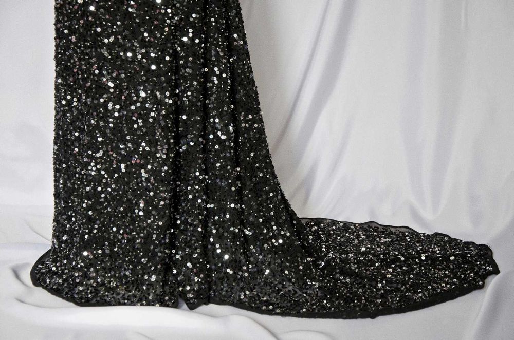 Rochie de nasa de gala evenimente neagra, deosebita, cu paiete