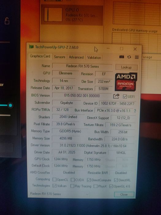 RX 570 4GB,  Gigabyte
