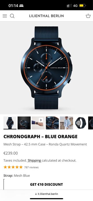 Lilienthal Berlin Chronograph blue-orange