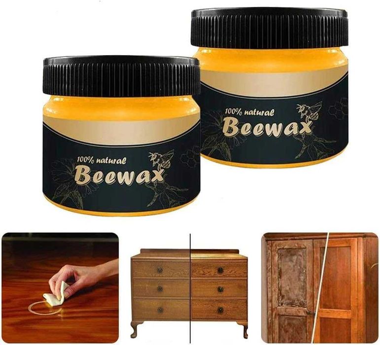 ПРОМО Комплект 2 броя Пчелен восък за дърво BEESWAX