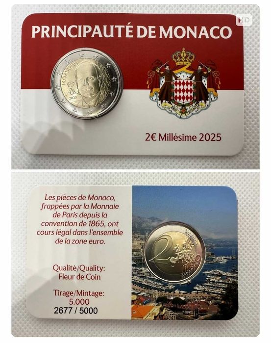 2 евро монети от Монако