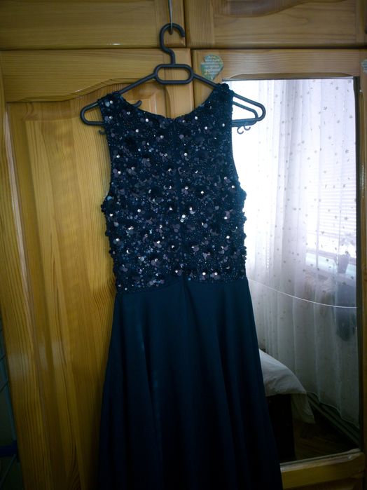 Стилна синя рокля