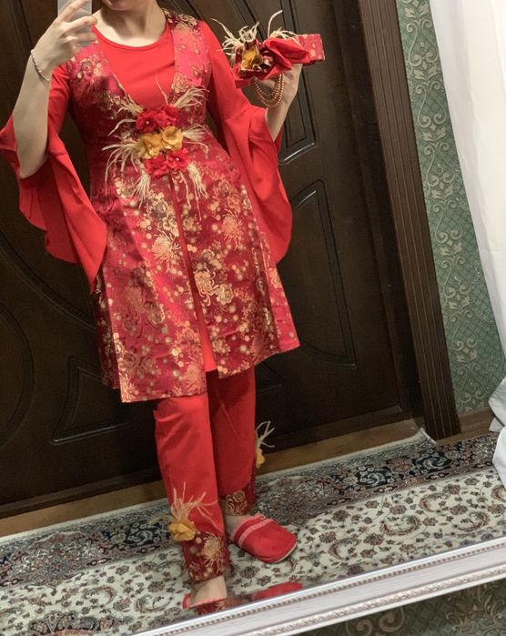 Kelin Sarpa kiyim. Do’ppisi bilan 3ka. 38 razmer.