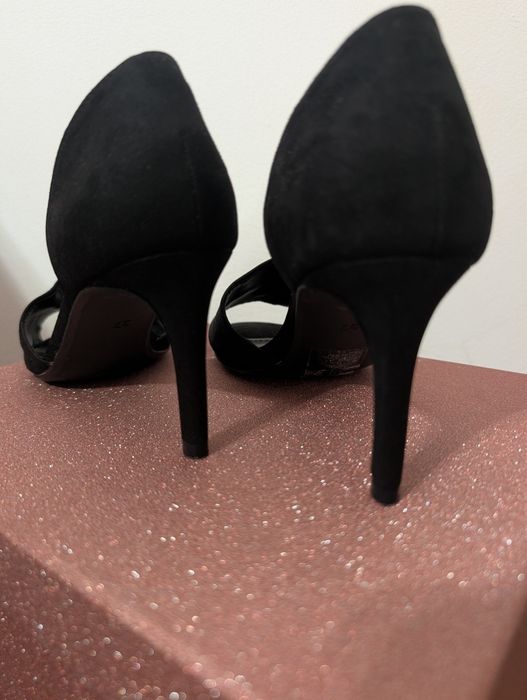 Sandale negre cu toc H&M, mărimea 37 – stare impecabilă