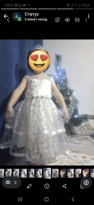 Продам платье снежинка