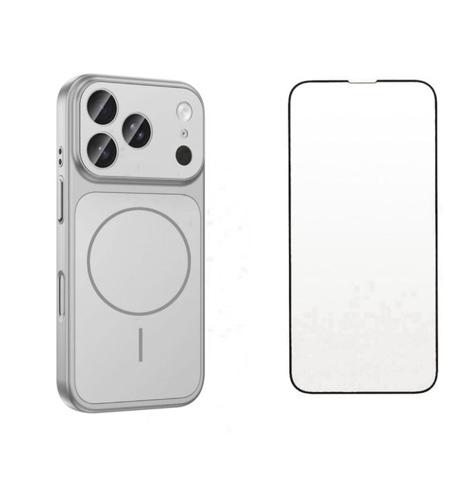 Iphone 15 16 PRO MAX  Husa Magnetic Case si Folie Sticla Curved 5D 9D