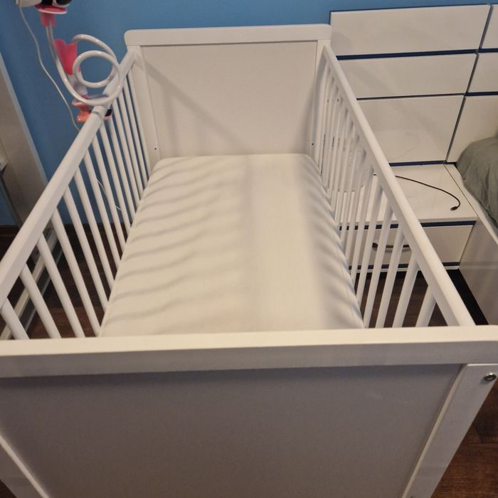 Pat bebe cu Sertar + Saltea + Husa saltea - Patut pt bebelus 60x120 cm