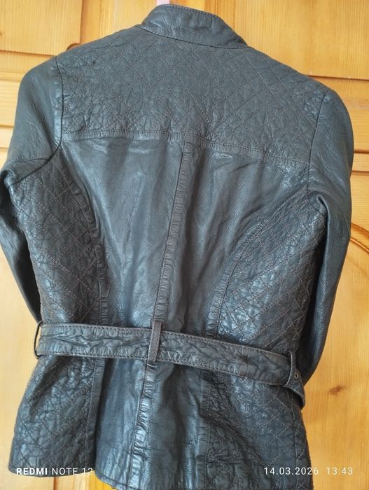 Тъмнокафяво кожено яке 34 размер