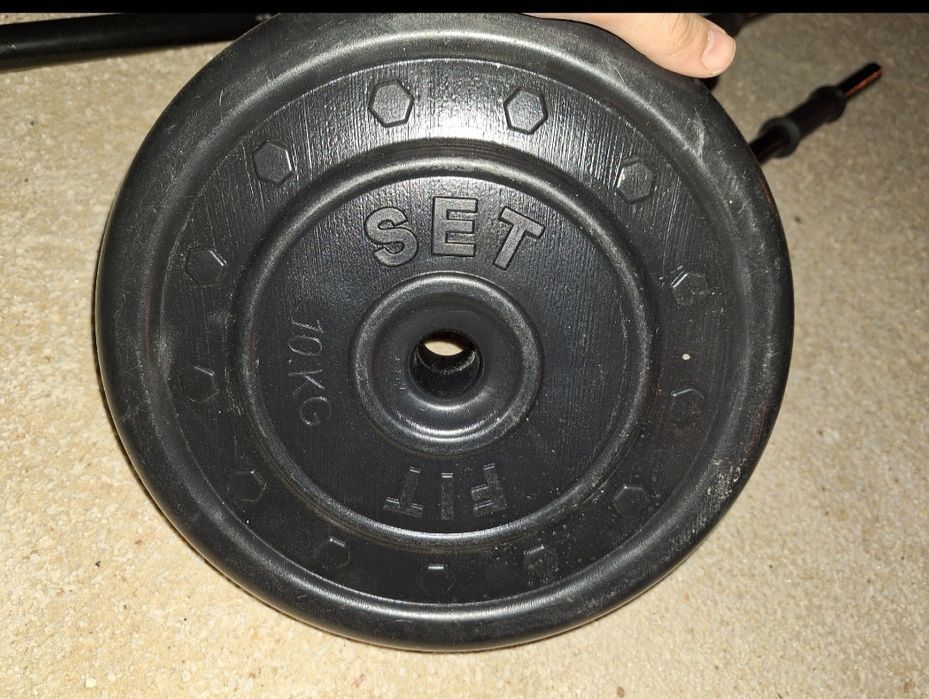 Комплект за вкъщи - 100кг тежести , 2 лоста големи и 2 малки заДъмбели