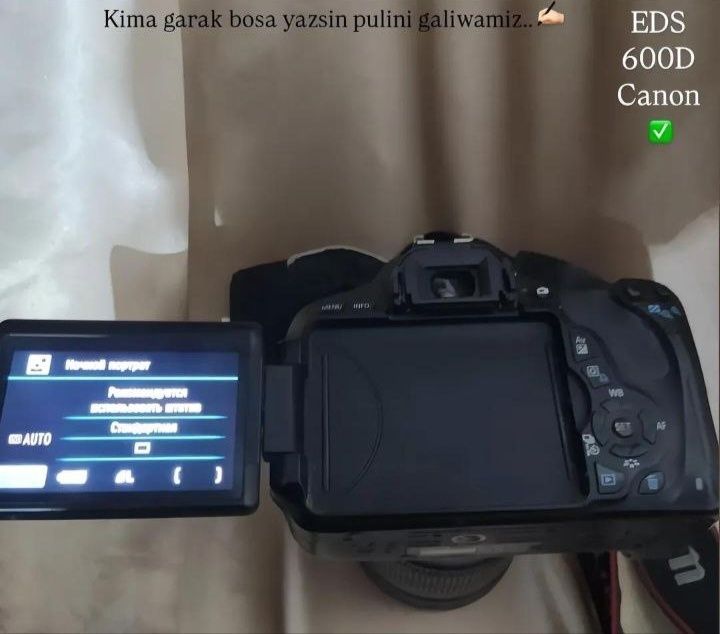Canon EOS 600D, 18-135 mm obyektiv srochna sotilyapti