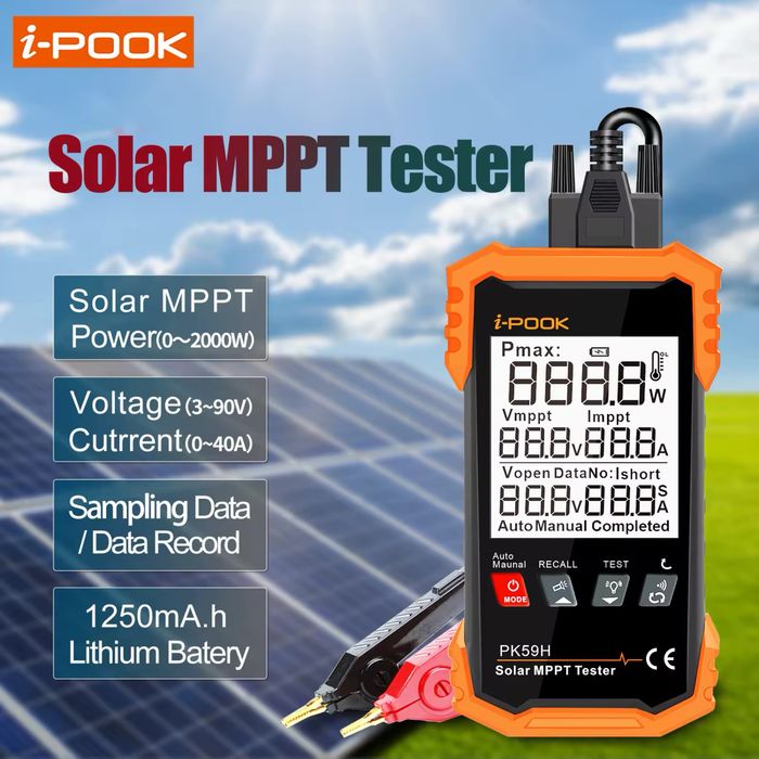 i-POOK PK59H портативный умный тестер MPPT, тестер солнечных понелей