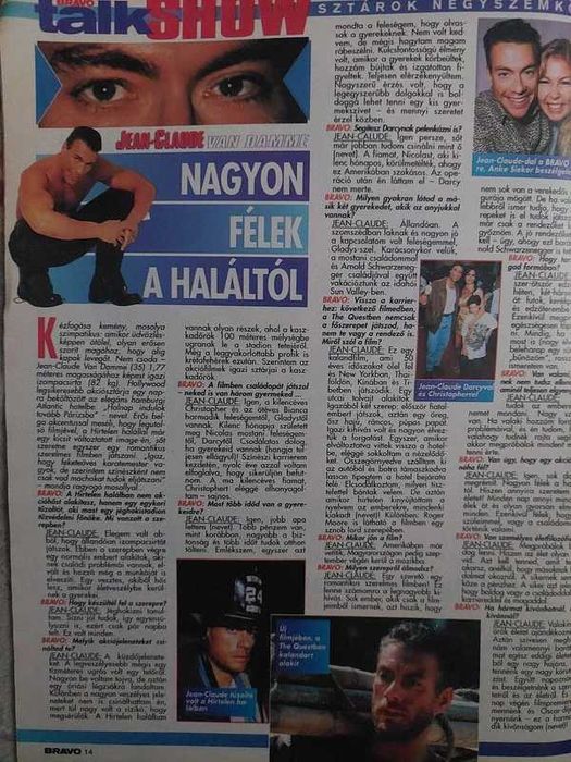 Revista Bravo cu Jean Claude Van Damme pe coperta