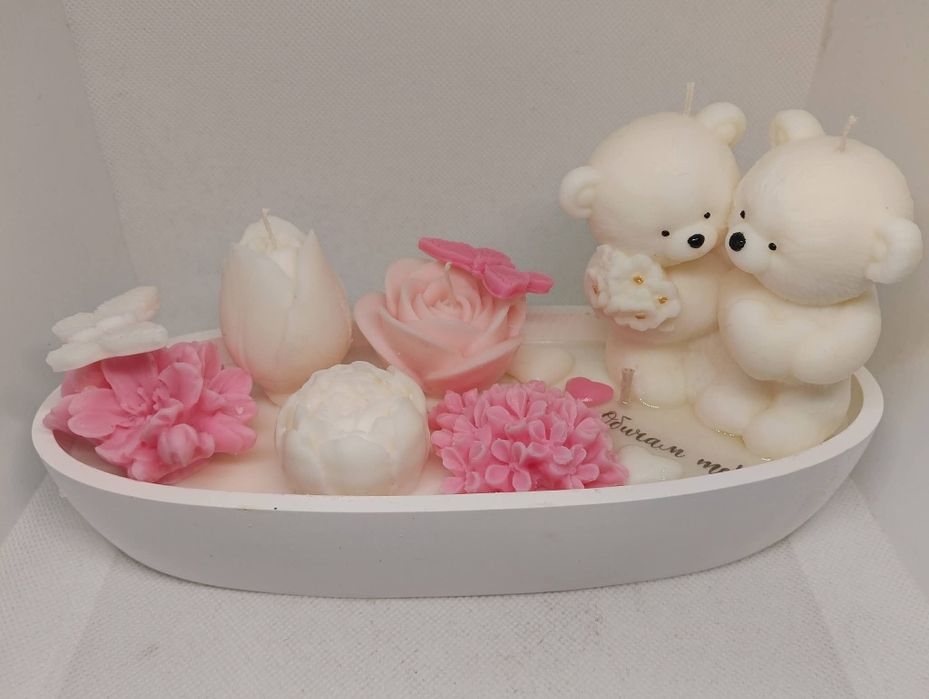 Ароматна свещ от биопродукти "Нежност, любов и аромат на рози"