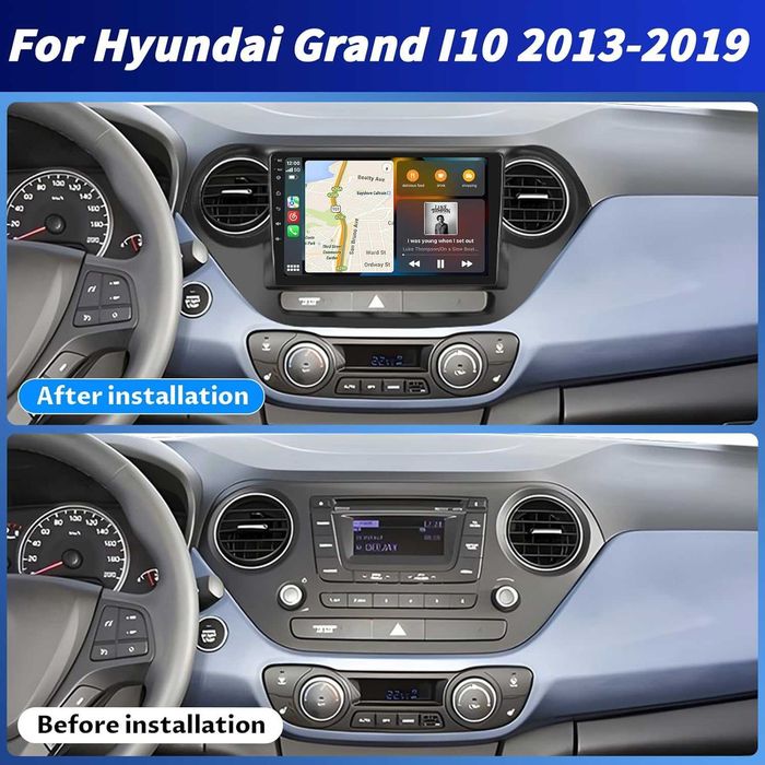 Мултимедия за Hyundai I10 Android Двоен дин Навигация, Hyundai Grand I10 2 DIN плеър Андроид Carplay, 2014, 2015, 2016, 2017 година