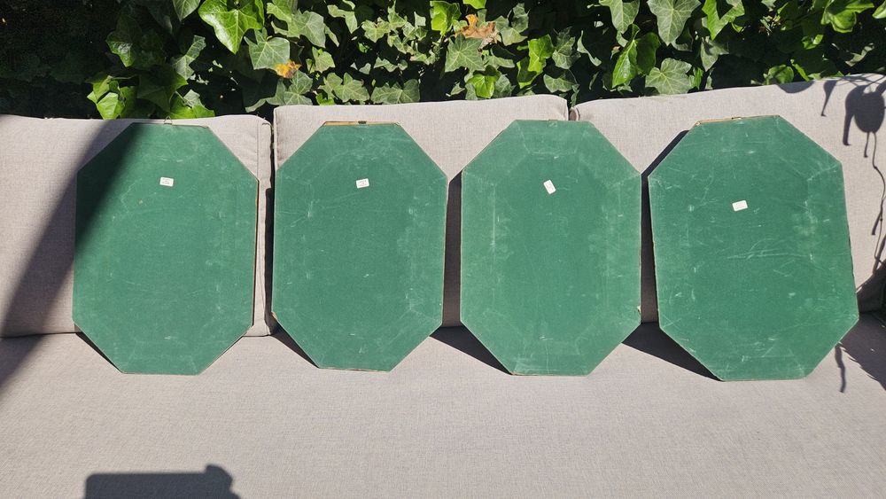 Set 4 printuri pe pânză ramă lemn