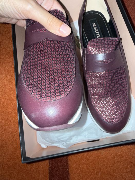 Pntofi Musette piele bordo