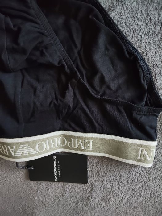 Emporio Armani set 3 chiloți bărbătești negru-negru-verde masliniu marimea S noi originali