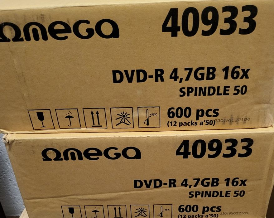 DVD-R OMEGA,preț pe  bax 600 buc (12x50b) 16X, 4.7 GB, 50 buc/set