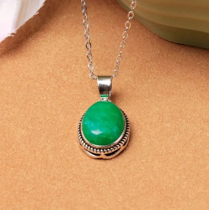 Бохо ретро колие с висулка с тюркоаз-неръждаена стомана ,стандартно за