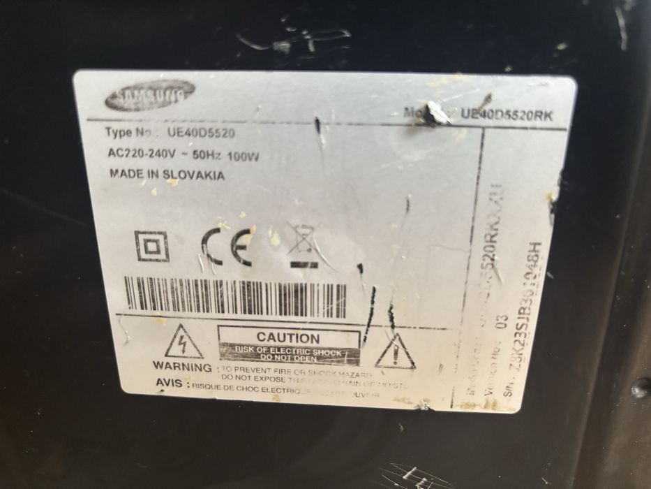 Samsung  Tv Модел  UE40D5520RK