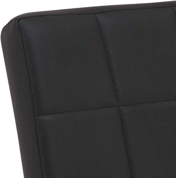 Офис стол Стол за бюро с газов механизъм, черна кожа и хромирана рамка