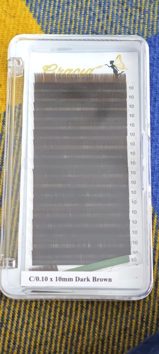 Коричневые ресницы изгиб С