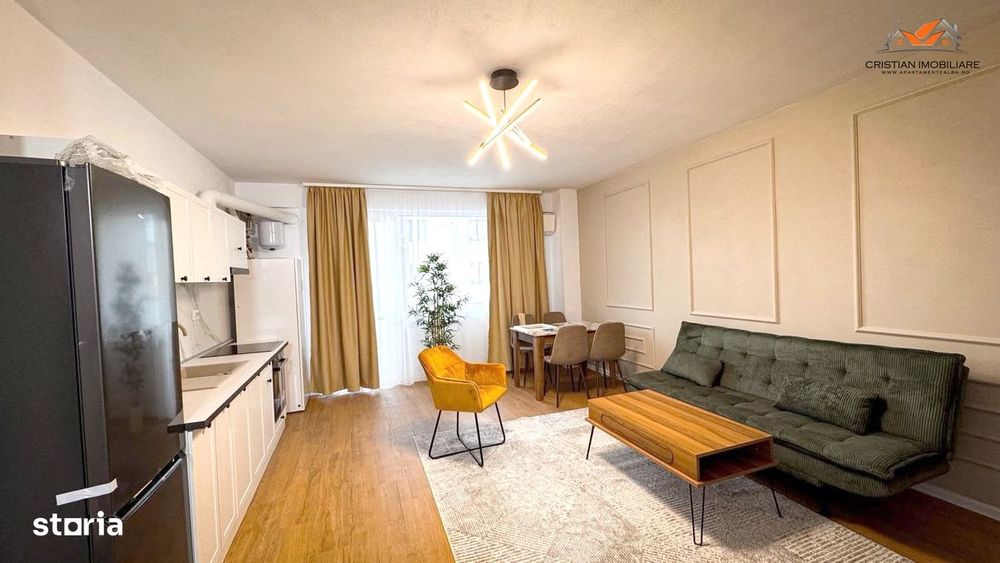 Apartament 3 camere, bloc nou, complet mobilat-utilat