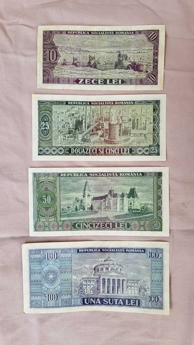 Romania 100 50 25 10 lei 1996 SET 4 BANCNOTE + 1000 lei 10.09.1941