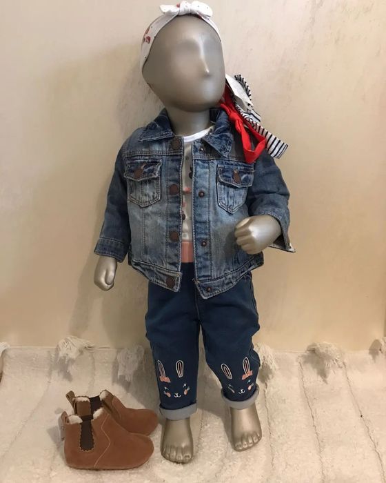 Geaca de blugi Next, 68 cm + blugi + ugg + bentite