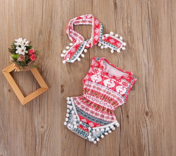 НОВО лятно гащеризонче с лента за момиче