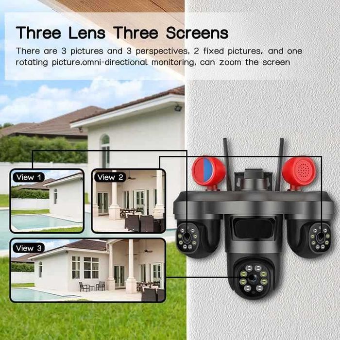 Външна Охранителна Камера 360 Wifi или 4g 15MP със сирена и светлини