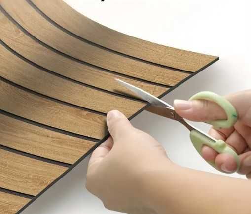 Естетичен 3D самозалепващ се панел дървесен дизайн 60х60см