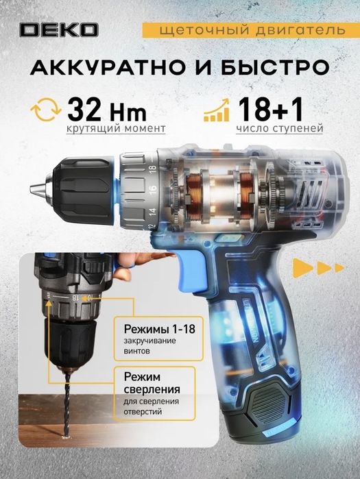 Шуруповерт deko GCD12DU3
