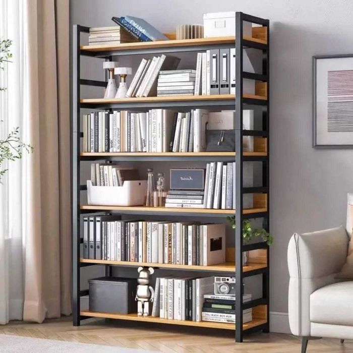 Книжная полка, 6-ярусный книжный шкаф, высокая книжная полка
