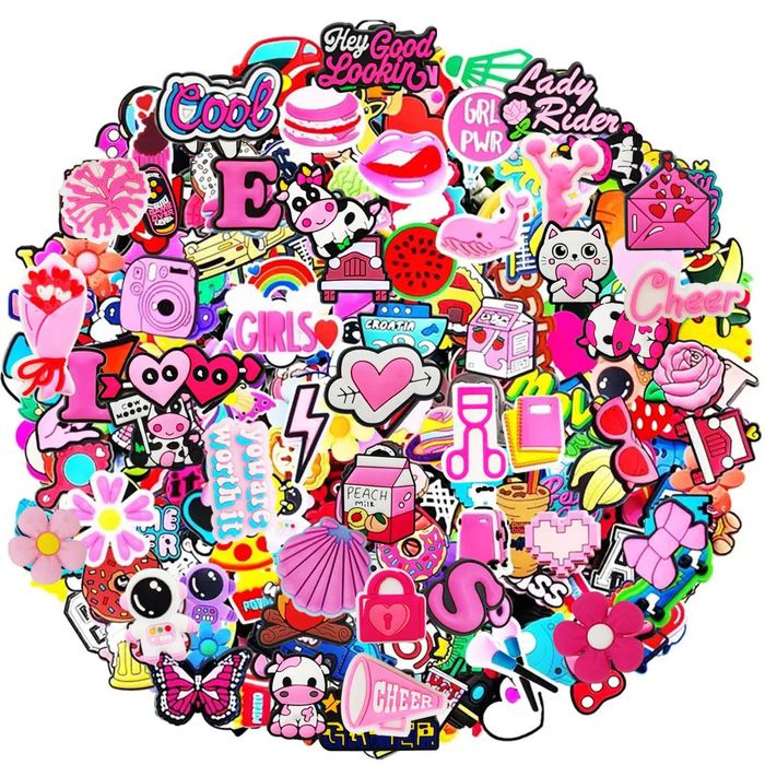 Set 30 Pini Roz Accesorii pentru Crocs Saboti Jibbitz Pentru Fetite