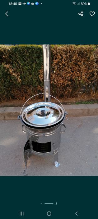 Sobă inox   +  ceaune tuci fontă. 16 L emailat/ 619 lei