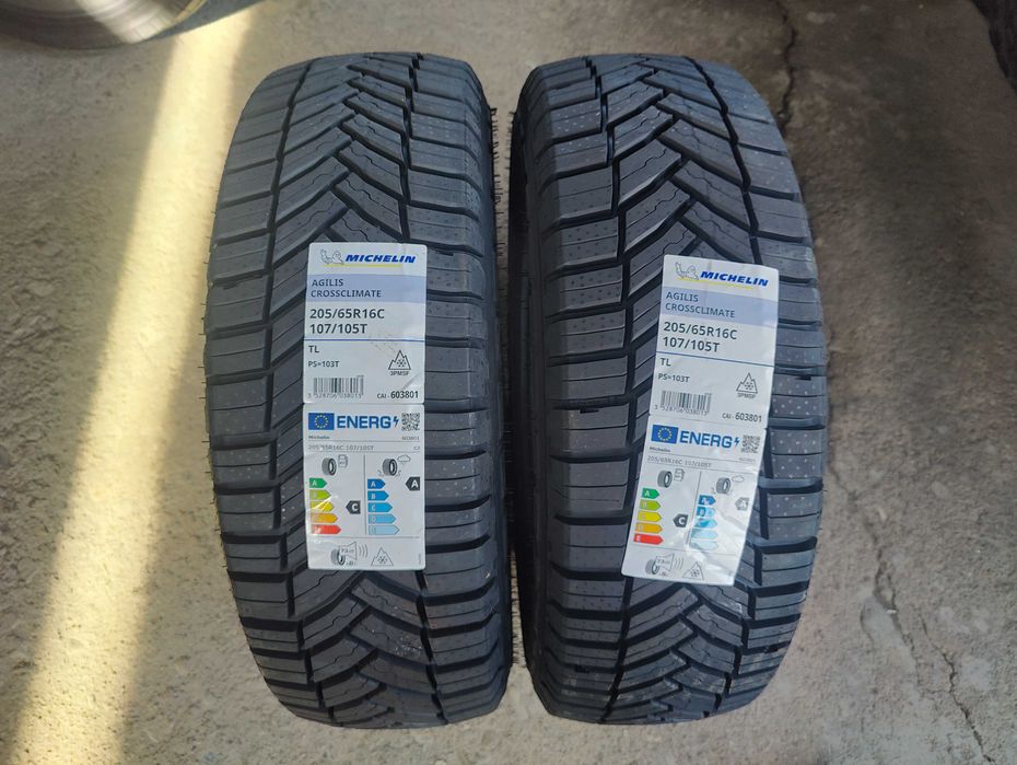 2 Нови всесезонни бусови гуми 205/65R16C Michelin Agillis CrossClimate 107/105T M+S 3PMSF Made in Italy