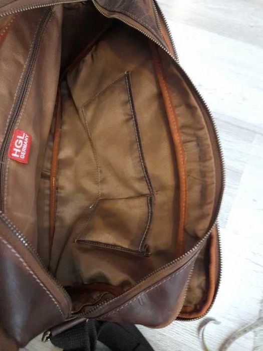 Geanta piele naturala laptop weekender HGL Leder Germany